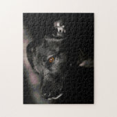 Bijna alle zwarte, zoete dog Puzzle uitdagen Legpuzzel (Verticaal)
