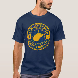 Bijna Heaven Home West Virginia Map 304 WV Vintag T-shirt