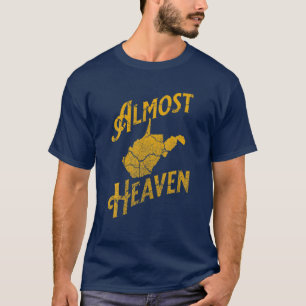 Bijna Heaven Home West Virginia Map 304 WV Vintag T-shirt