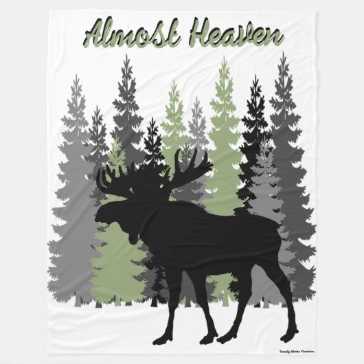 Bijna Heaven Rustic Moose Fleece Blanket Deken (Voorkant)