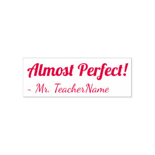 "Bijna perfect!" Instructeur Rubber Stamp Zelfinktende Stempel