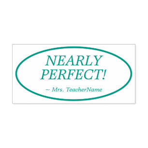 "BIJNA PERFECT!" Rubberstempel sorteren Zelfinktende Stempel