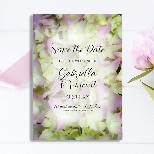 Bijna roze hydrangea Flower Wedding Save the Date