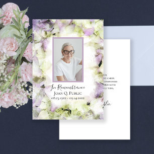 Bijna Roze Hydrangea Waterverf Begrafenis Sympathi Bedankkaart