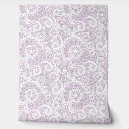 Bijna Witte Kant op Pastel Roze Behang