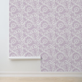 Bijna Witte Kant op Pastel Roze Behang