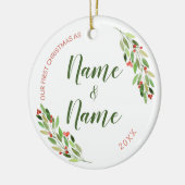  bijnamen Eerste Kerstmis Keramisch Ornament (Links)