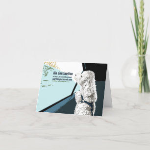 Bijonhond met haiku-briefkaart bedankkaart