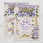 Bijou à bille Floral Baby Douche Invitations (Devant / Derrière)
