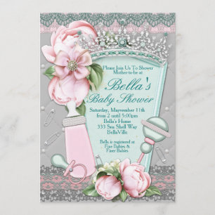 Bijou à bille Floral Baby Douche Invitations