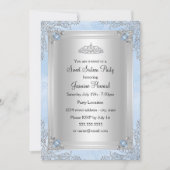 Bijou bleu étincelant & Tiara Sweet 16 Invitation (Devant)