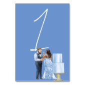 Bijou Bleu Numéro de Table de Réception de Mariage (Dos)