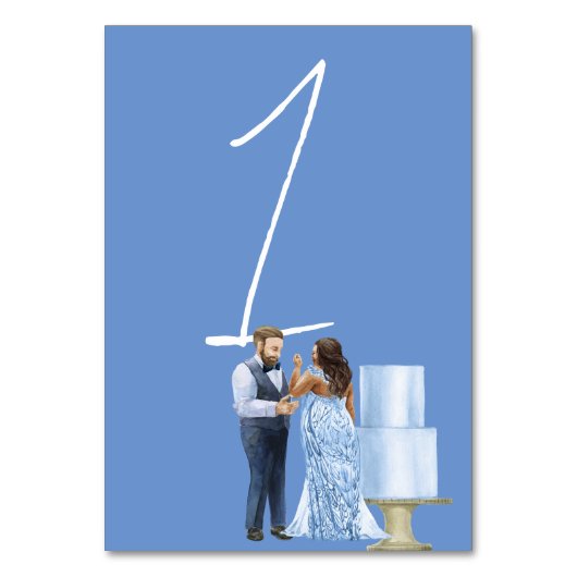 Bijou Bleu Numéro de Table de Réception de Mariage (Dos)