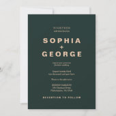 Bijou Boho moderne Terre Ton mariage Invitations (Devant)