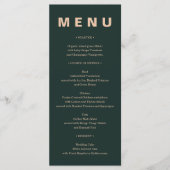 Bijou Boho moderne Terre Tone Mariage Menu (Devant)