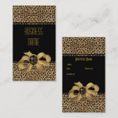 Bijou carte de visite de la botte d'or du léopard  (Devant / Derrière)