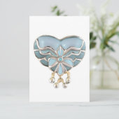 Bijou coeur d'or d'argent Aquamarine carte de reme (Debout devant)