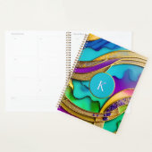 Bijou coloré moderne Monogramme Abstrait & or (Devant avec enveloppe)