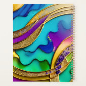 Bijou coloré moderne Monogramme Abstrait & or (Dos)