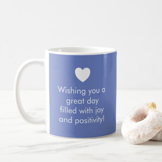 Bijou couleur tendance bleu - Nom / Mug de positiv (Avec donut)