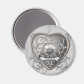 Bijou d'argent personnalisé Aimant de coeur de fée (Recto/Verso)