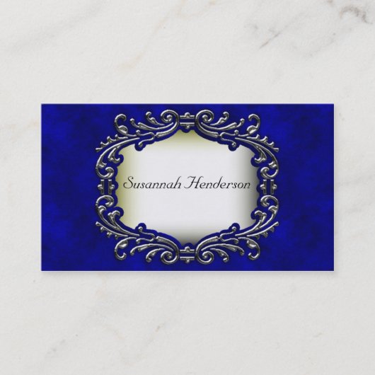 Bijou d'argent sur Cartes de visite Blue Velvet (Devant)