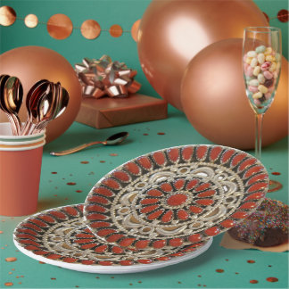Bijou de corail navajo assiette en papier