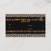 Bijou de Lizard d'animal noir carte de visite (Dos)