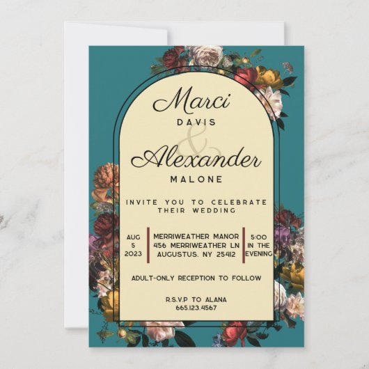 Bijou Maximaliste Faire-part de mariage tonique (Devant)