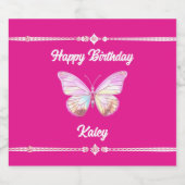 Bijou personnalisé Papillon Boisson et Étiquette a (Étiquettes simples)