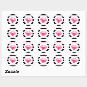 Bijou rose Avec Sticker Stripes Noir & Blanc (Feuille)