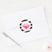 Bijou rose Avec Sticker Stripes Noir & Blanc (Enveloppe)