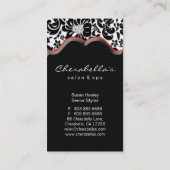 Bijou rouge de coeur de damassé de carte de visite (Dos)