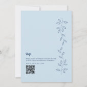 Bijou Tone Bleu Mariage moderne QR Code Invitation (Dos)