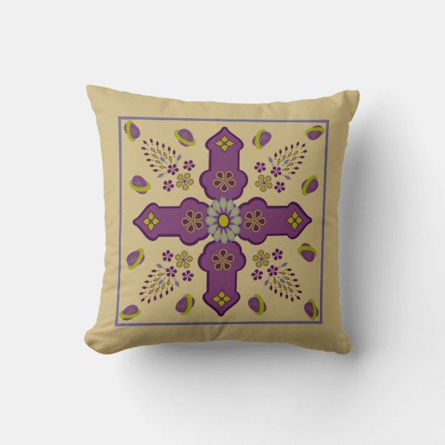 Bijoux à fleurs Croix coussin Printemps de vie (Recto)