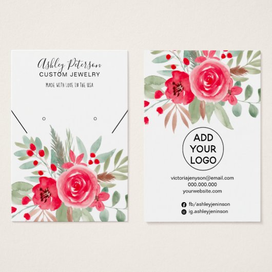 Bijoux à fleurs de Noël (Devant & derrière)