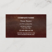 Bijoux artisanaux Faux Carte de visite en cuir (Dos)