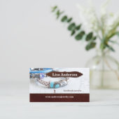 Bijoux artisanaux Faux Carte de visite en cuir (Debout devant)