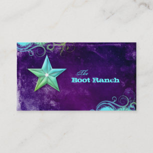 Bijoux bleu pourpre Carte de visite du Texas Star
