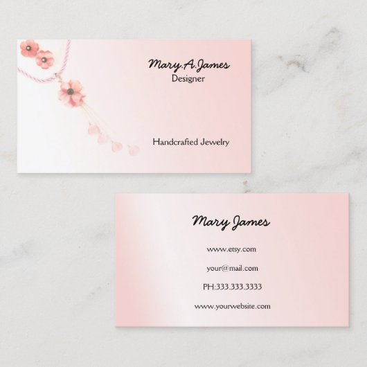 Bijoux Carte de visite (Devant / Derrière)