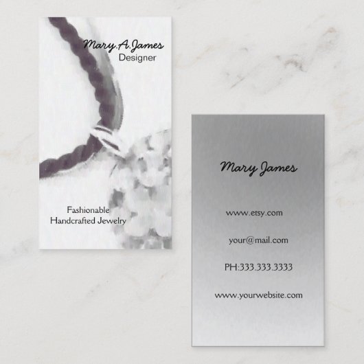 Bijoux Carte de visite (Devant / Derrière)