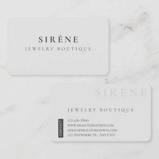 Bijoux Carte de visite (Devant / Derrière)