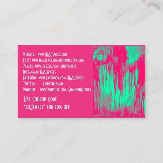 Bijoux Carte de visite (Dos)