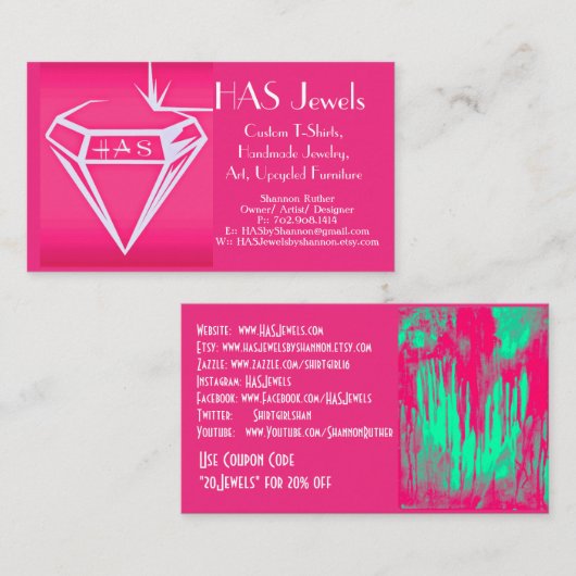 Bijoux Carte de visite (Devant / Derrière)