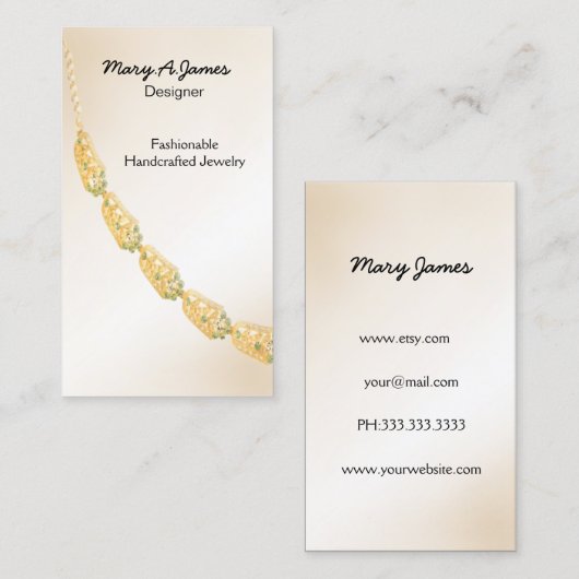 Bijoux Carte de visite (Devant / Derrière)