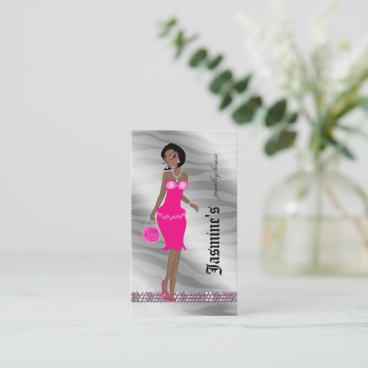 Bijoux Carte de visite Afro-Américain Zebra SP (Debout devant)