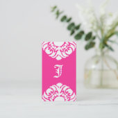 Bijoux Carte de visite Damask Monogram PInk (Debout devant)
