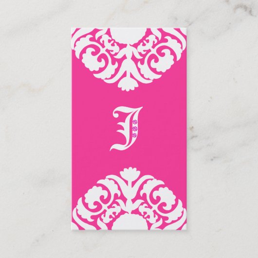 Bijoux Carte de visite Damask Monogram PInk (Devant)