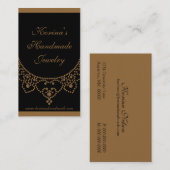 Bijoux Carte de visite de glam, or (Devant / Derrière)