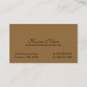 Bijoux Carte de visite de glam, or (Dos)